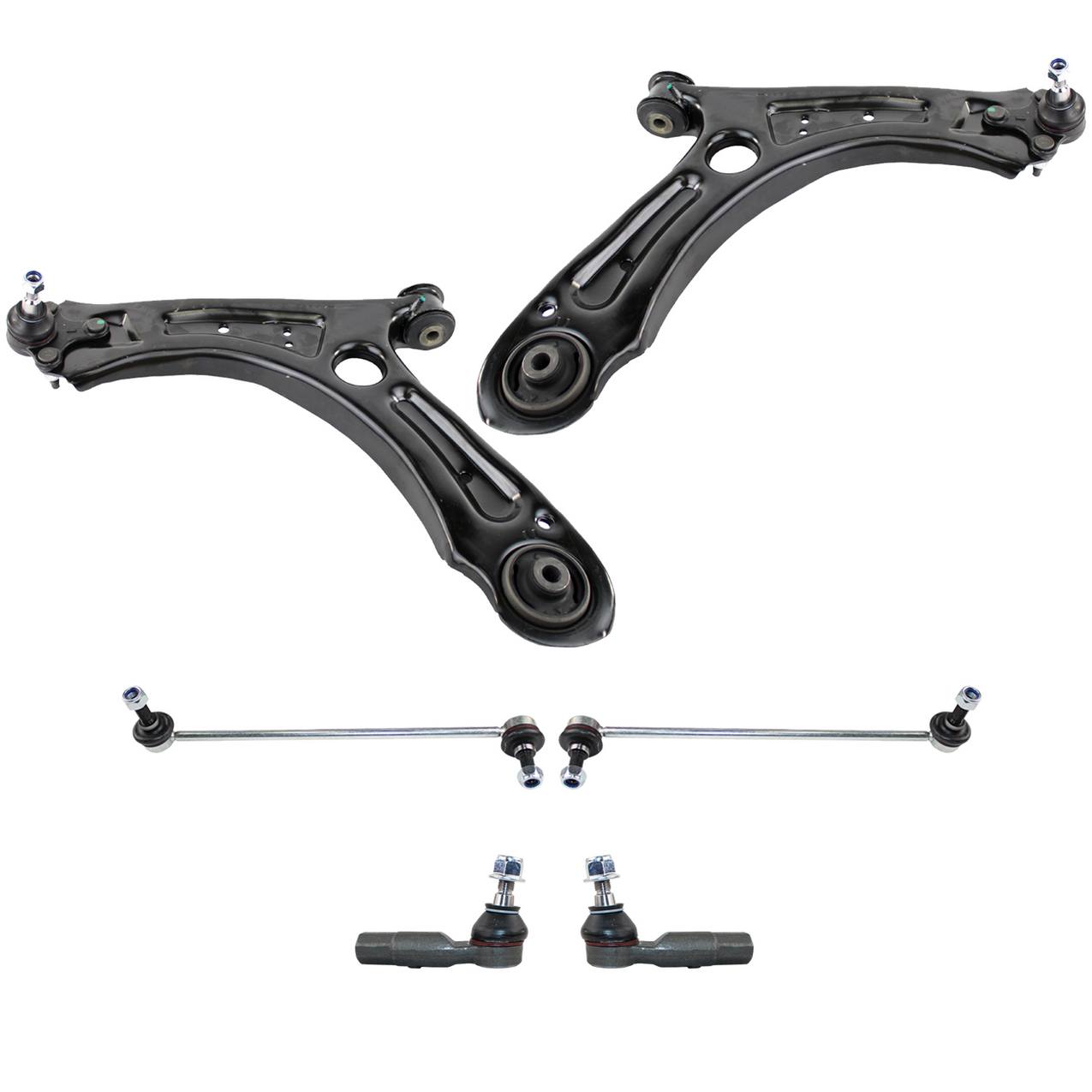 Volkswagen Suspension Control Arm Kit – Front (Lower Control Arm) (Outer Tie Rod End) (Front Stabilizer Bar Link)