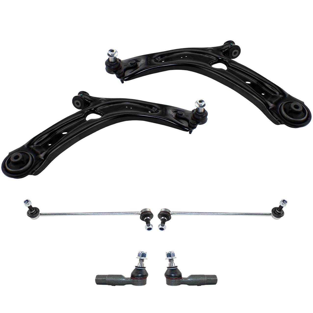 Audi Volkswagen Suspension Control Arm Kit – Front (Lower Control Arm) (Outer Tie Rod End) (Front Stabilizer Bar Link)