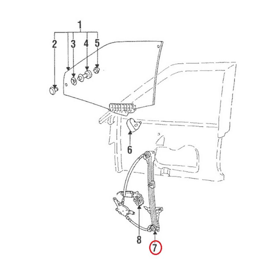 Audi Window Regulator – Front Passenger Side 4A0837462A