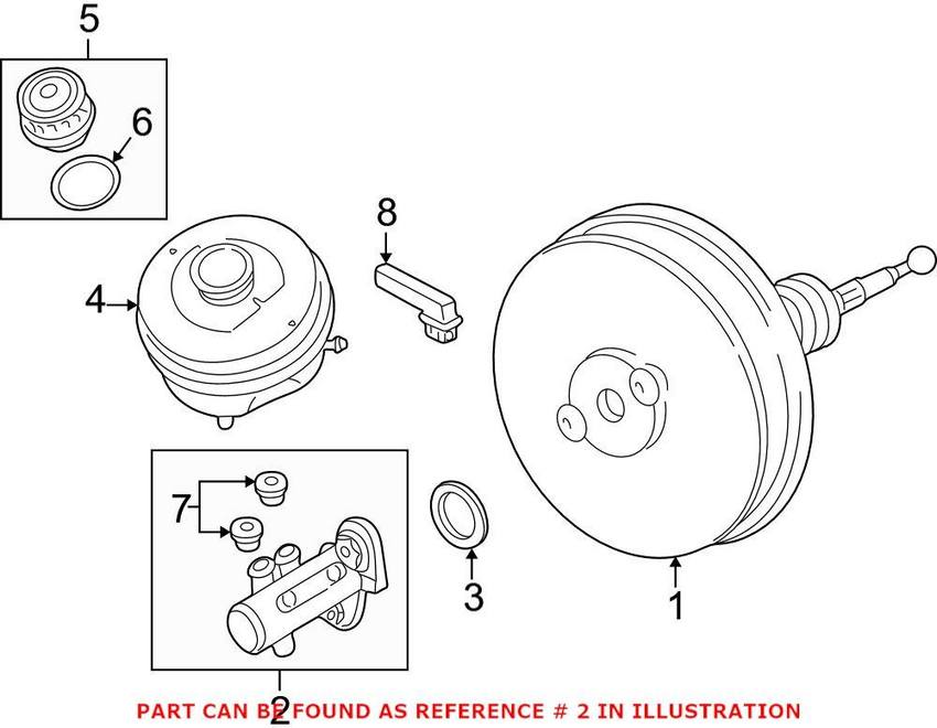 Audi VW Brake Master Cylinder 4D0611021A