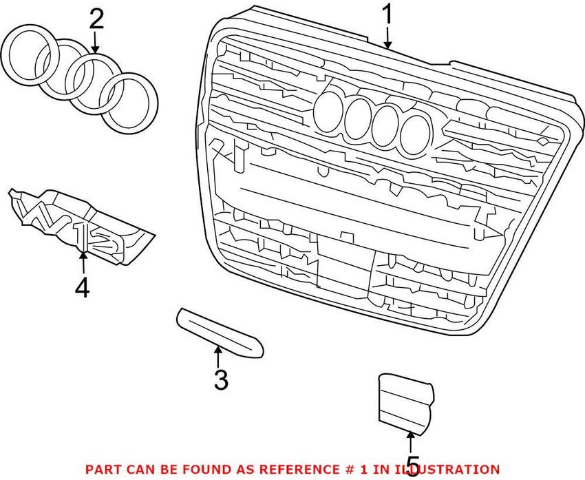 Grille – Front Upper (Without Distance Sensor)