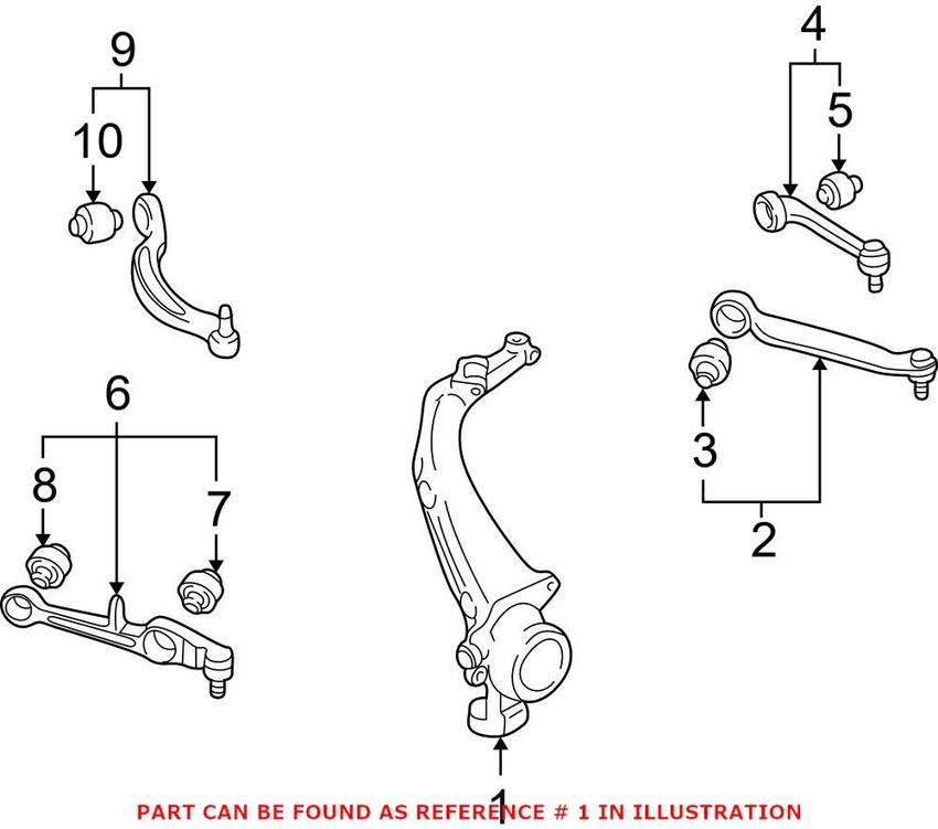 Audi Steering Knuckle – Front Driver Side 4F0407253G