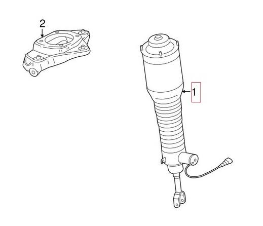 Audi Air Strut Assembly – Front Passenger Side (Rebuilt) 4F0616040S