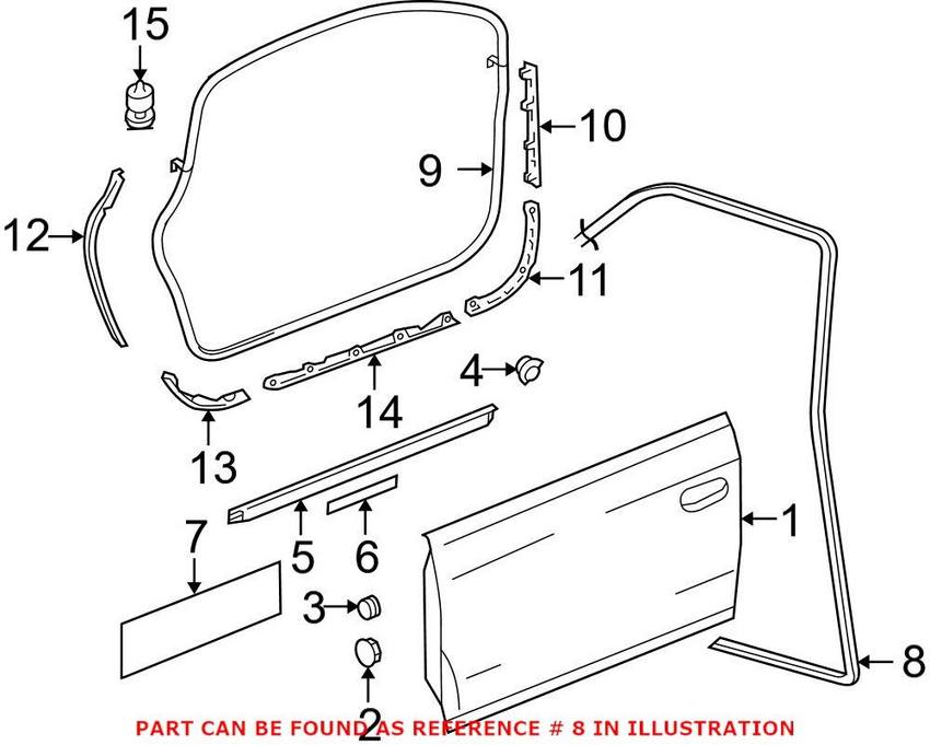 Audi Door Seal – Front Inner 4F0831721G