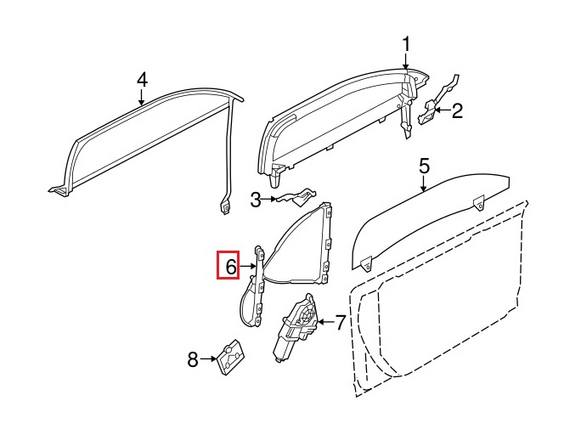 Audi Window Regulator – Front Passenger Side 4F0837462A