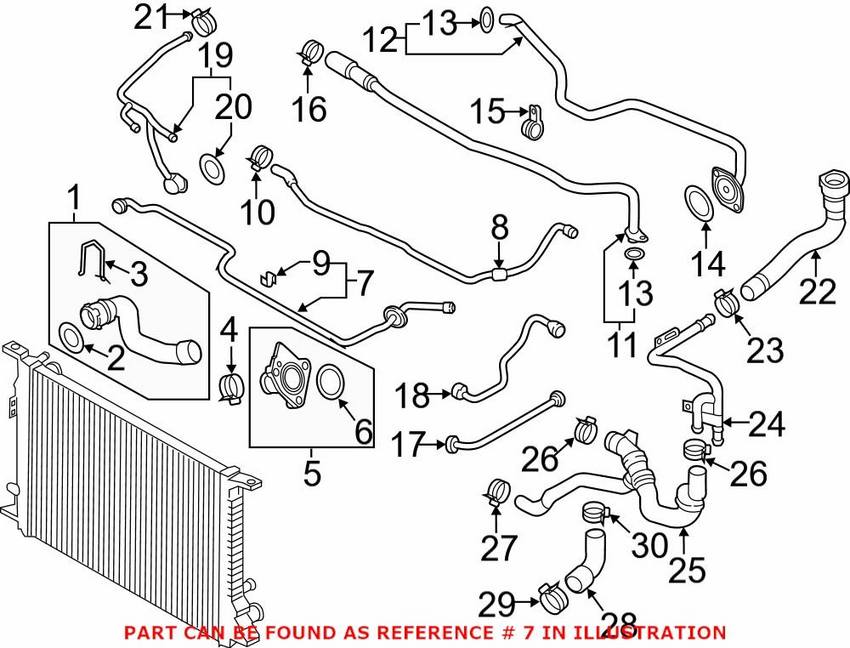 Audi Engine Coolant Pipe – Front 4G0121081BF