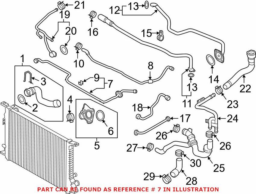 Audi Engine Coolant Pipe – Front 4G0121081CR