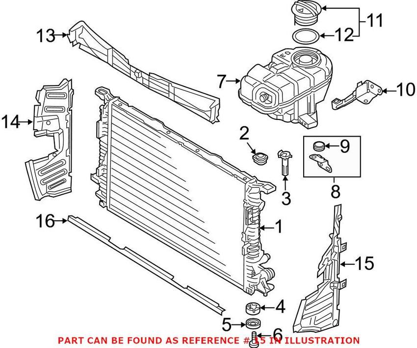 Audi Radiator Support Baffle – Driver Side 4G0121283BH