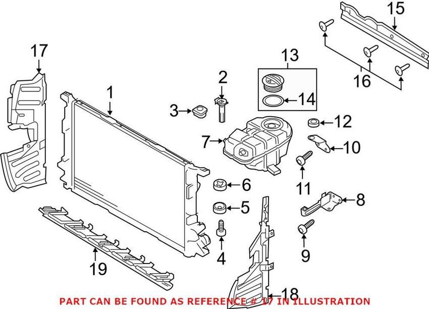 Audi Radiator Support Baffle – Passenger Side 4G0121284BR