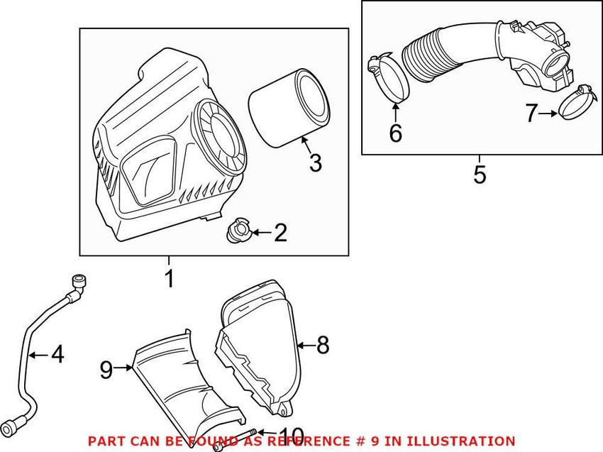 Audi Engine Air Intake Hose Adapter 4G0129618B – Genuine VW/Audi