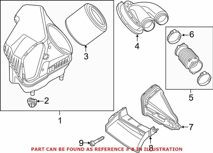 Audi Engine Air Intake Hose Adapter 4G0129618H