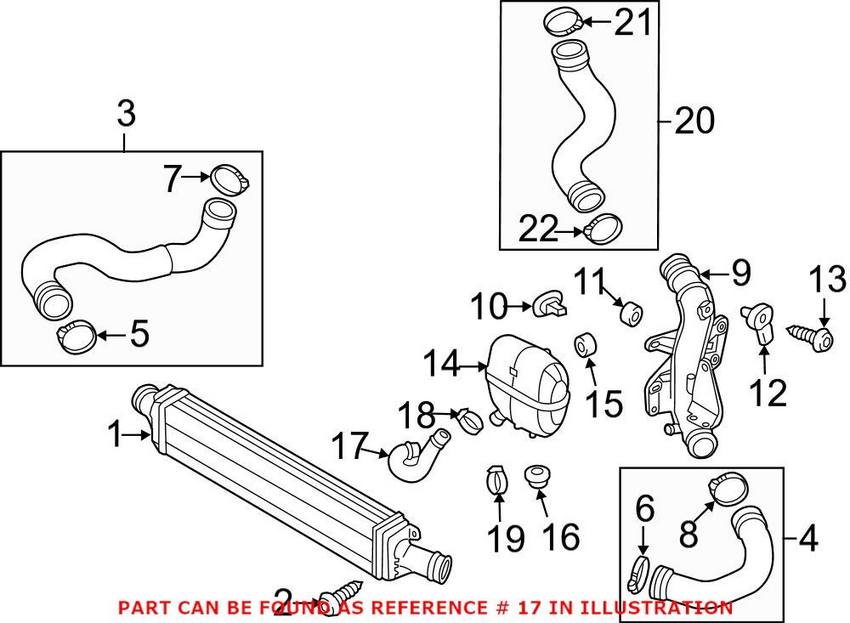 Audi Turbocharger Intercooler Hose 4G0145832