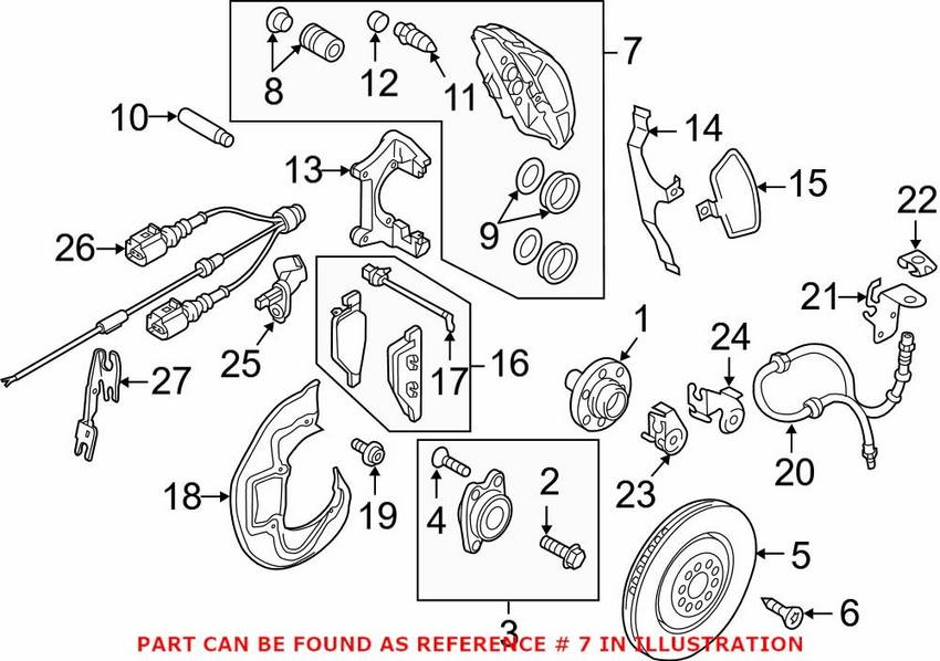 Audi Disc Brake Caliper – Front Driver Side 4G0615123E