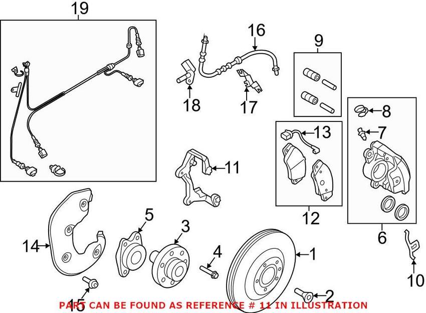 Audi Disc Brake Caliper Bracket – Front 4G0615125