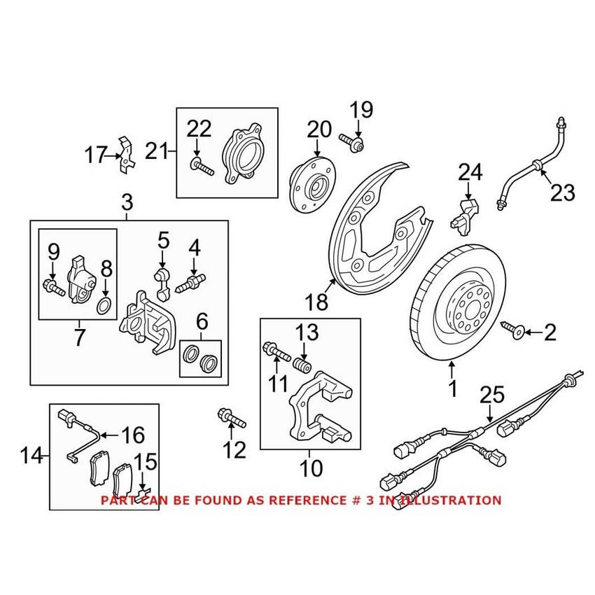 Audi Disc Brake Caliper – Rear Passenger Side 4G0615404A