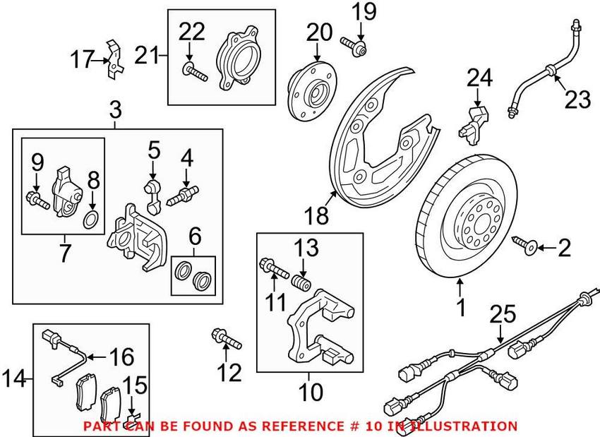 Audi Disc Brake Caliper Bracket – Rear Passenger Side 4G0615426A