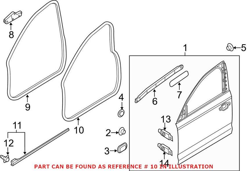 Audi Door Seal – Front Outer 4G0837911A