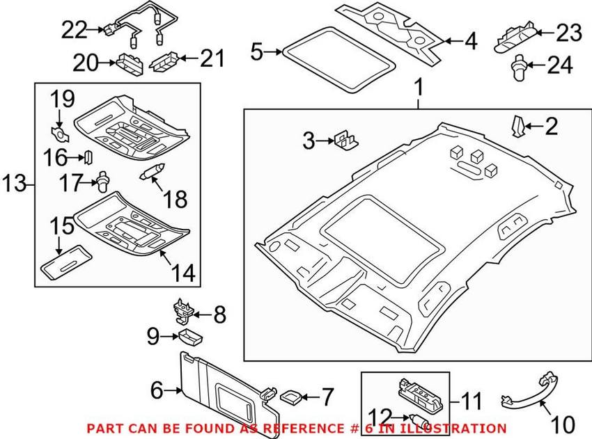 Audi Sun Visor – Driver Side 4G0857551AJY1