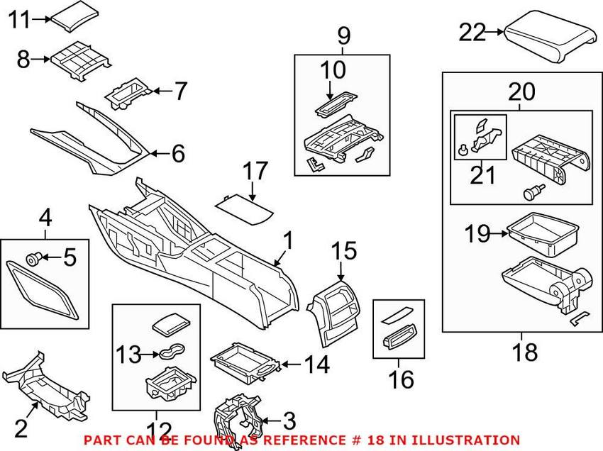 Audi Seat Armrest Base 4G0864208HDT4