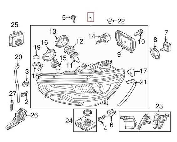 Audi Headlight Assembly – Driver Side (Xenon) 4G0941043E