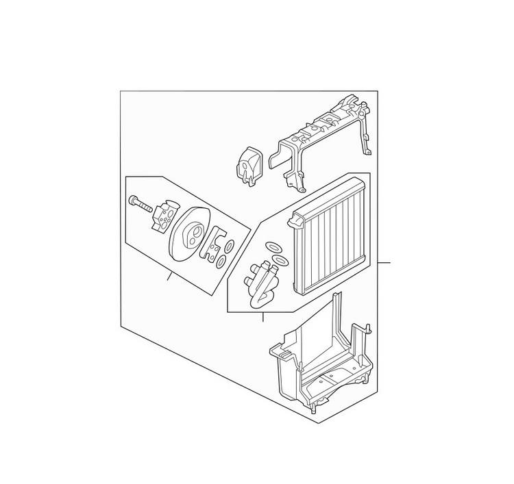 Audi A/C Evaporator Core and Case Assembly 4G1820023