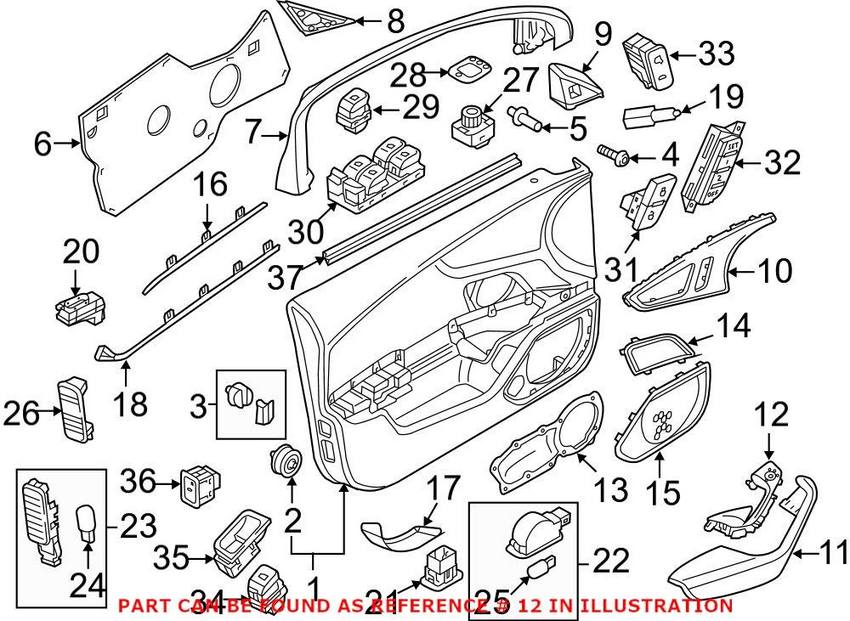 Audi Door Window Switch Bezel – Front Driver Side 4G1867171A6PS