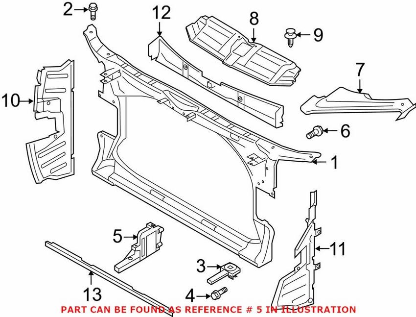 Audi Radiator Support Bracket – Driver Side 4G8805607