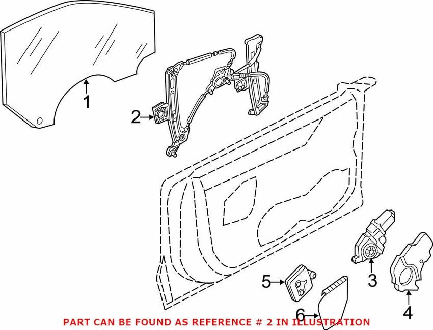 Audi Window Regulator – Front Driver Side 4G8837461B