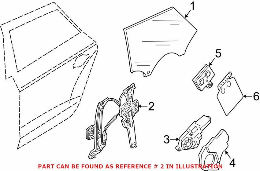 Audi Window Regulator – Rear Driver Side 4G8839461C