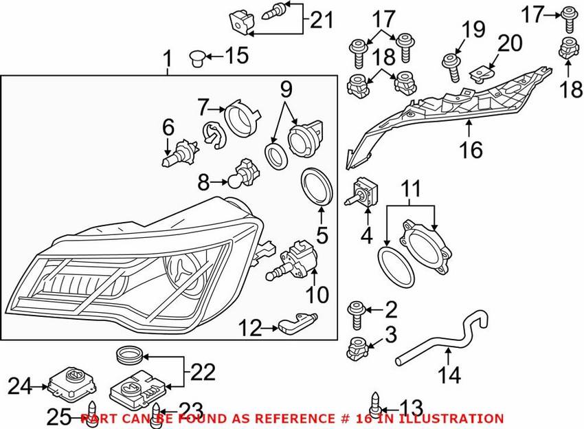 Audi Headlight Bracket – Driver Side 4G8941453A