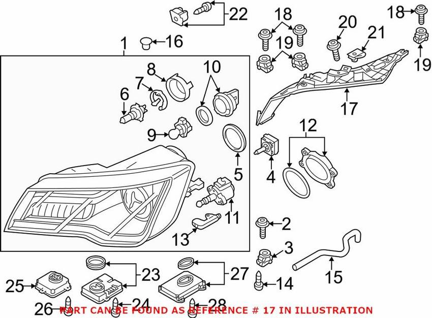 Audi Headlight Bracket – Passenger Side 4G8941454A