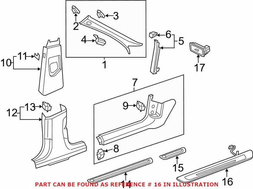 Audi Courtesy Light – Rear Driver Side 4G8947423C