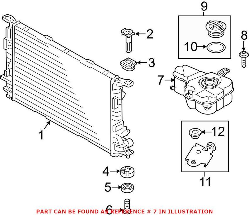 Audi Engine Coolant Reservoir 4H0121403M