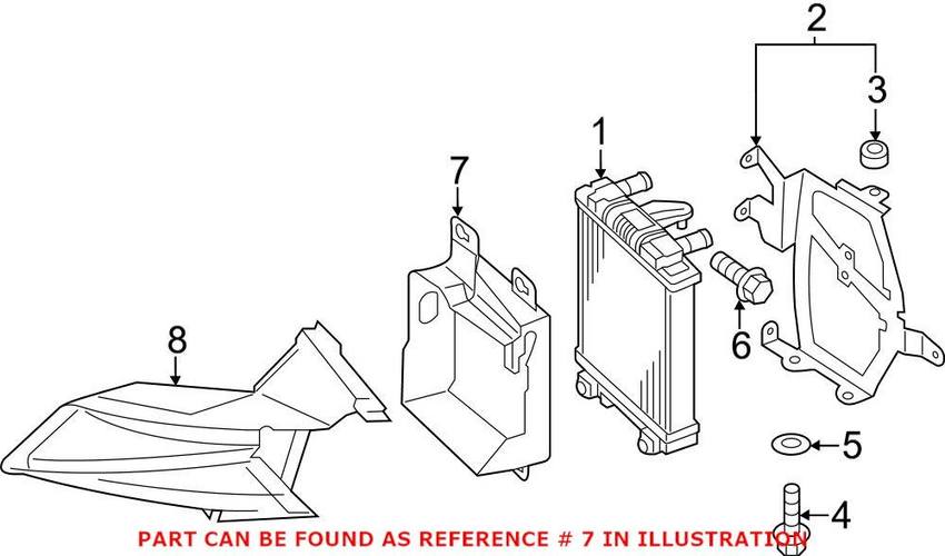 Audi Radiator Mount Bracket 4H0121673D