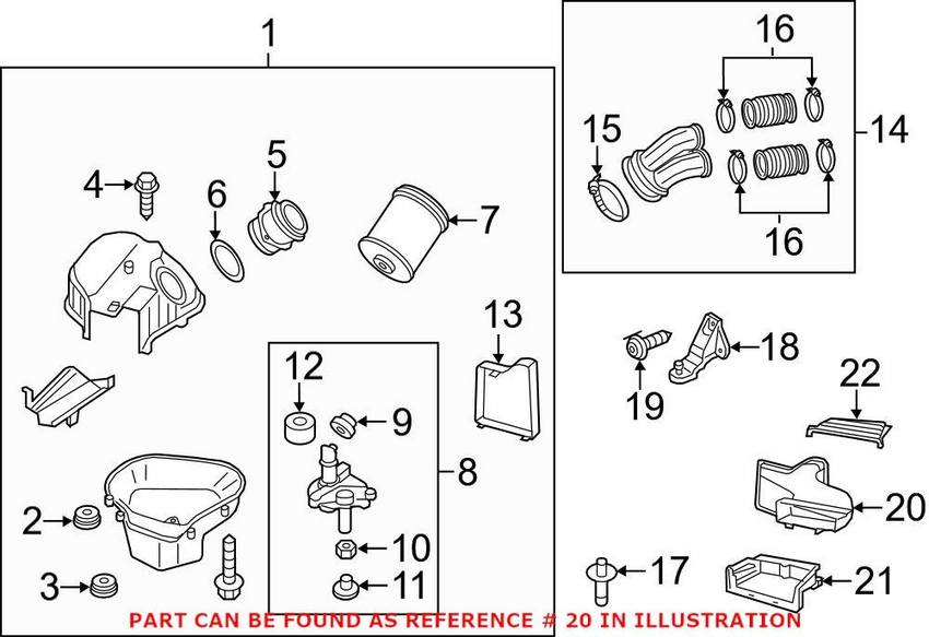 Audi Engine Air Intake Hose 4H0129510B – Genuine VW/Audi