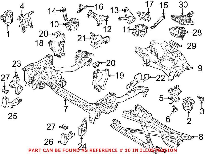 Audi Automatic Transmission Mount – Front Passenger Side 4H0399152BC