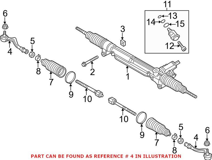 Audi Steering Tie Rod End – Passenger Side Outer 4H0422818A