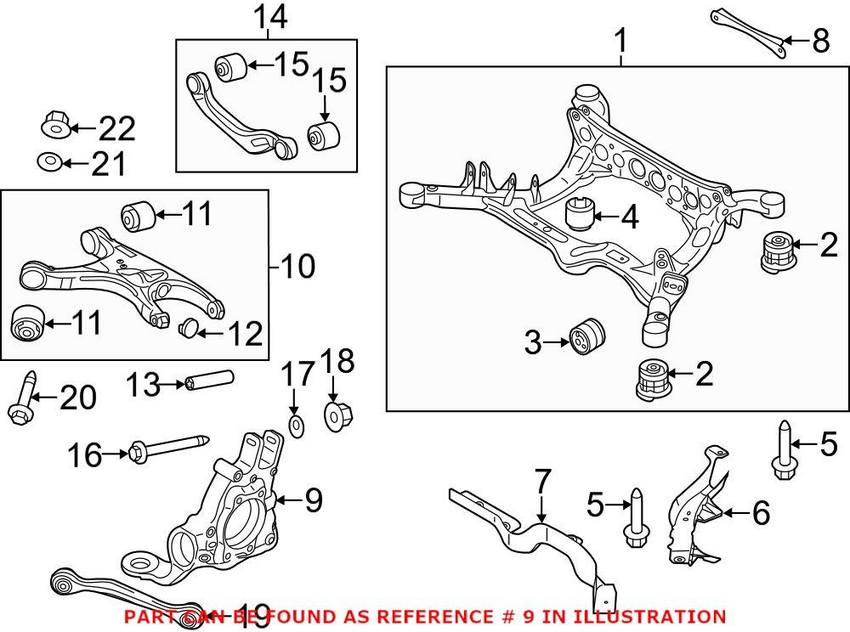 Audi Suspension Knuckle – Rear Driver Side 4H0505431D