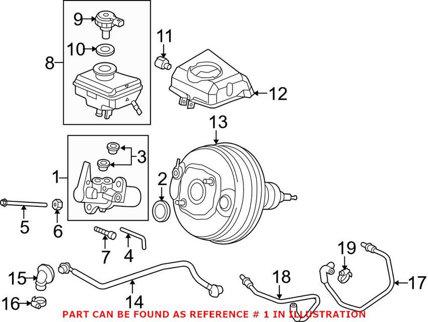 Audi Brake Master Cylinder 4H0611021 – Genuine VW/Audi