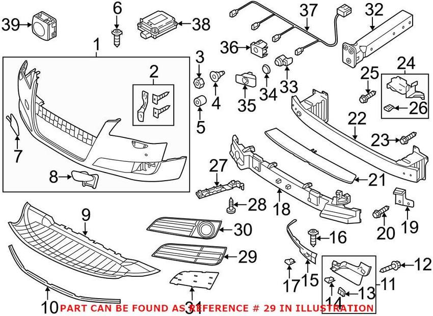 Audi Grille – Front Driver Side 4H0807679KT94