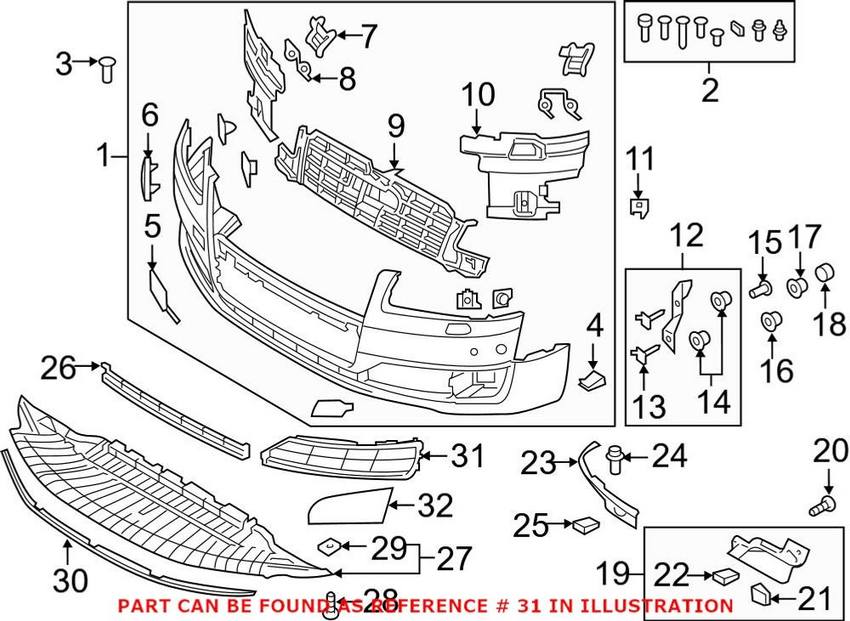 Audi Grille – Front Driver Side 4H0807679PT94