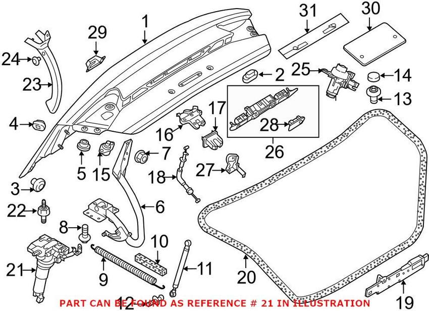 Audi Trunk Lid Pull Down Motor 4H0827851D