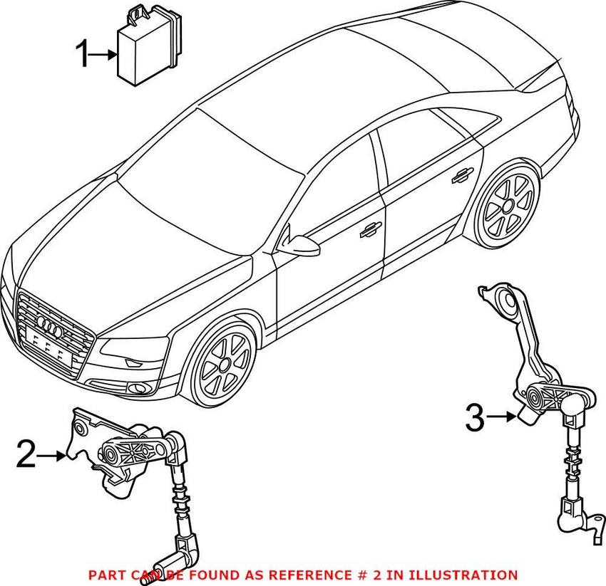 Audi Headlight Level Sensor – Front Driver Side 4H0941285G