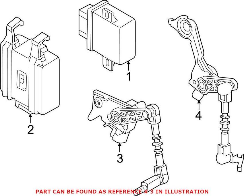 Audi Headlight Level Sensor – Front Driver Side 4H0941285H