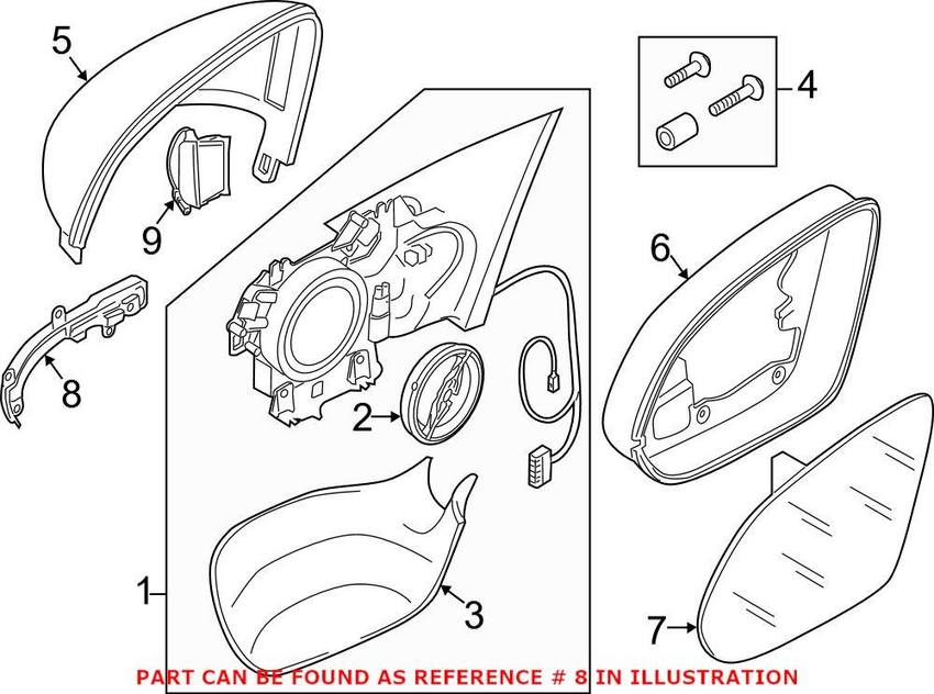 Audi Turn Signal Light Lens – Front Driver Side 4H0949101A