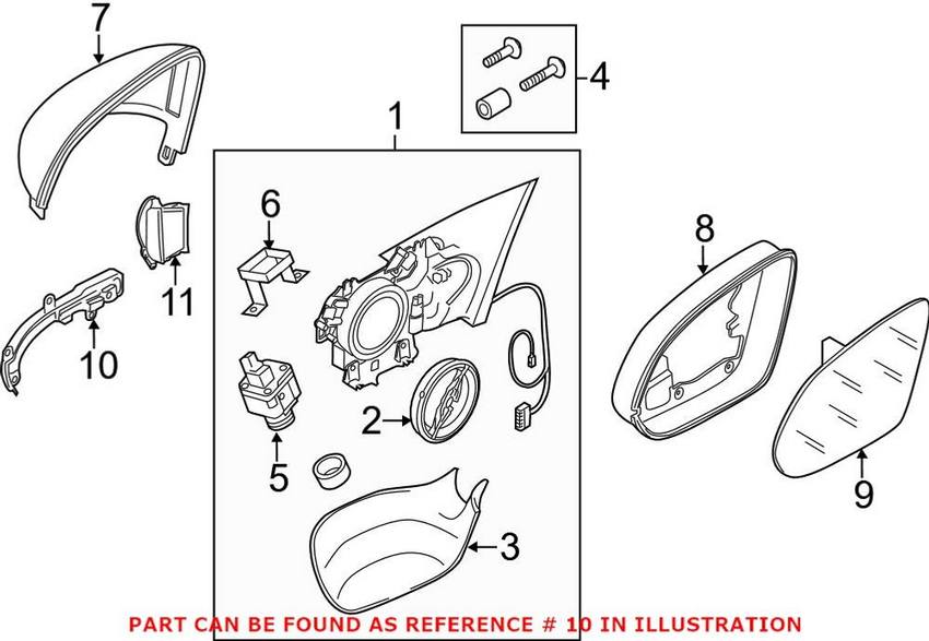 Audi Turn Signal Light Lens – Front Passenger Side 4H0949102A