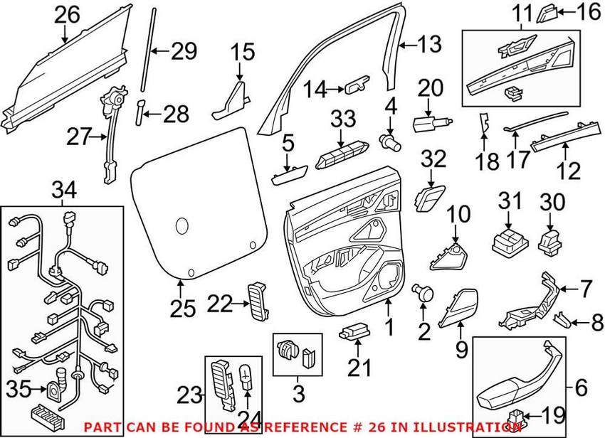 Audi Door Glass Sunshade – Rear Passenger Side 4H4861334AQBC