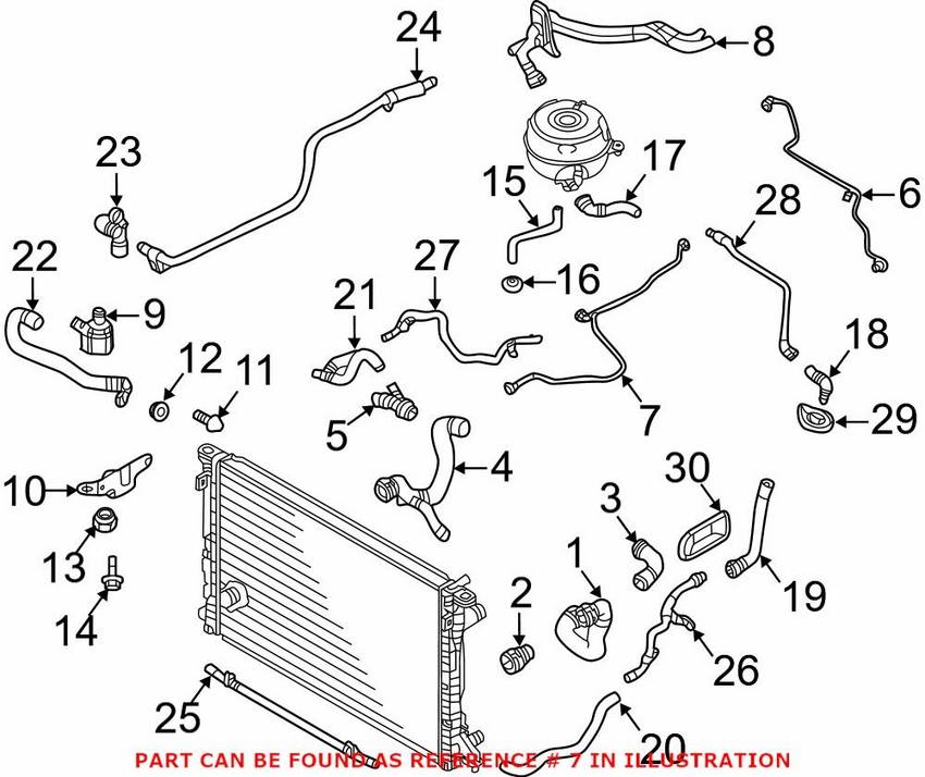 Audi Engine Coolant Pipe – Lower