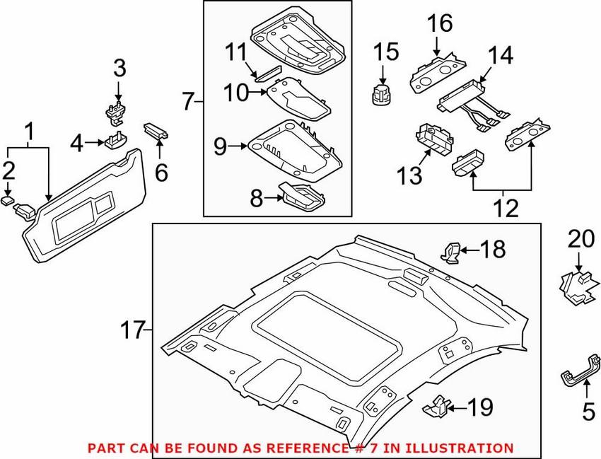 Audi Reading Light 4K0947135S6PS – Genuine VW/Audi