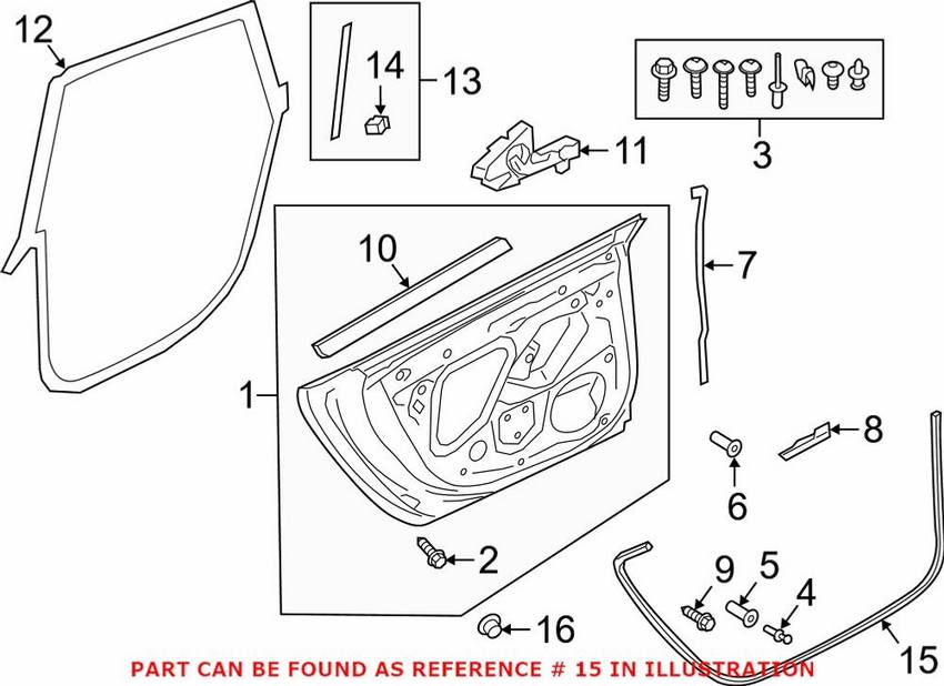 Audi Door Seal – Rear Passenger Side Outer